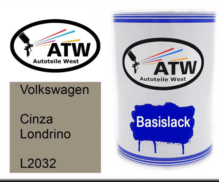 Volkswagen, Cinza Londrino, L2032: 500ml Lackdose, von ATW Autoteile West.